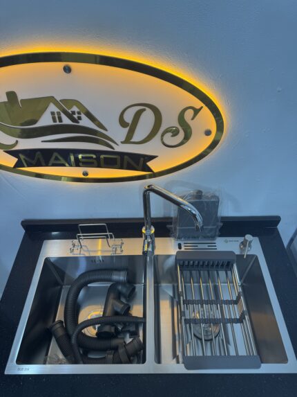 Évier de cuisine 82cm sur 45cm inoxydable 30 ans de garantie