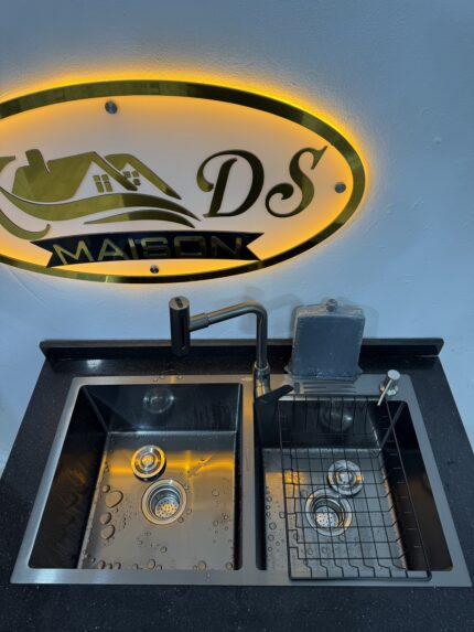 Evier de cuisine noir nano 82/45