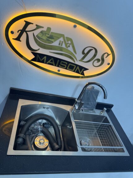 Evier de cuisine 82cm sur 45cm inox + mitigeur de cuisine