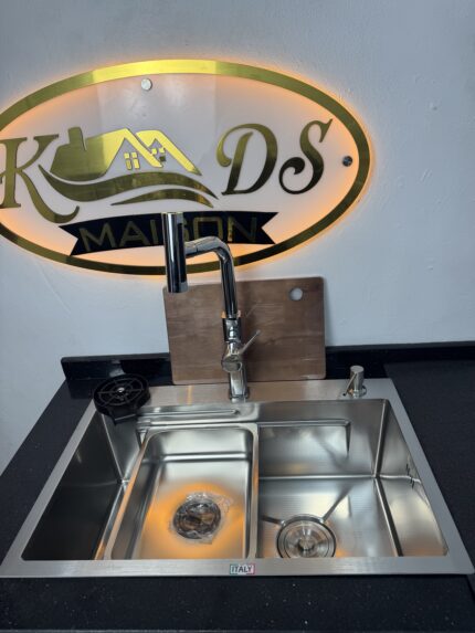 Evier de cuisine model italy inox 68/46 + mitigeur 4 position